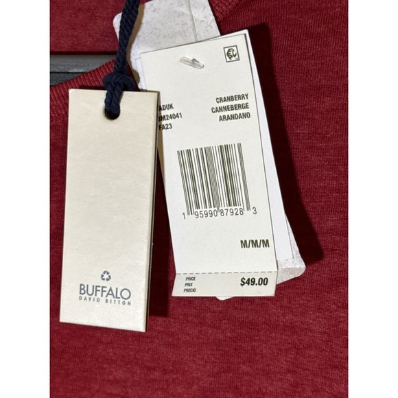 Buffalo David Bitton Men's Kaduk Long-Sleeve T-shirt, Cranberry, Size M, NWT - Picture 3 of 5